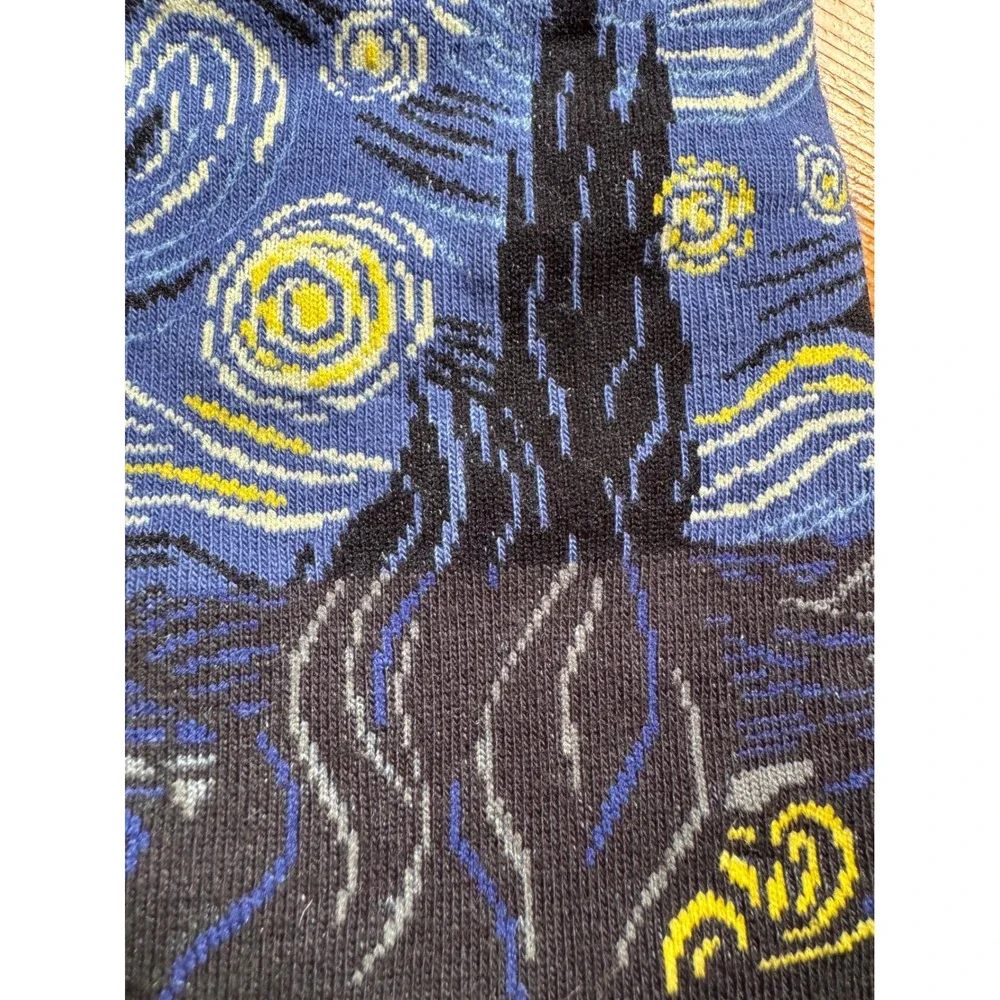 Hot Sox Starry Night‎ Crew Socks Artist Series Vincent Van Gogh Men's Size 10-13